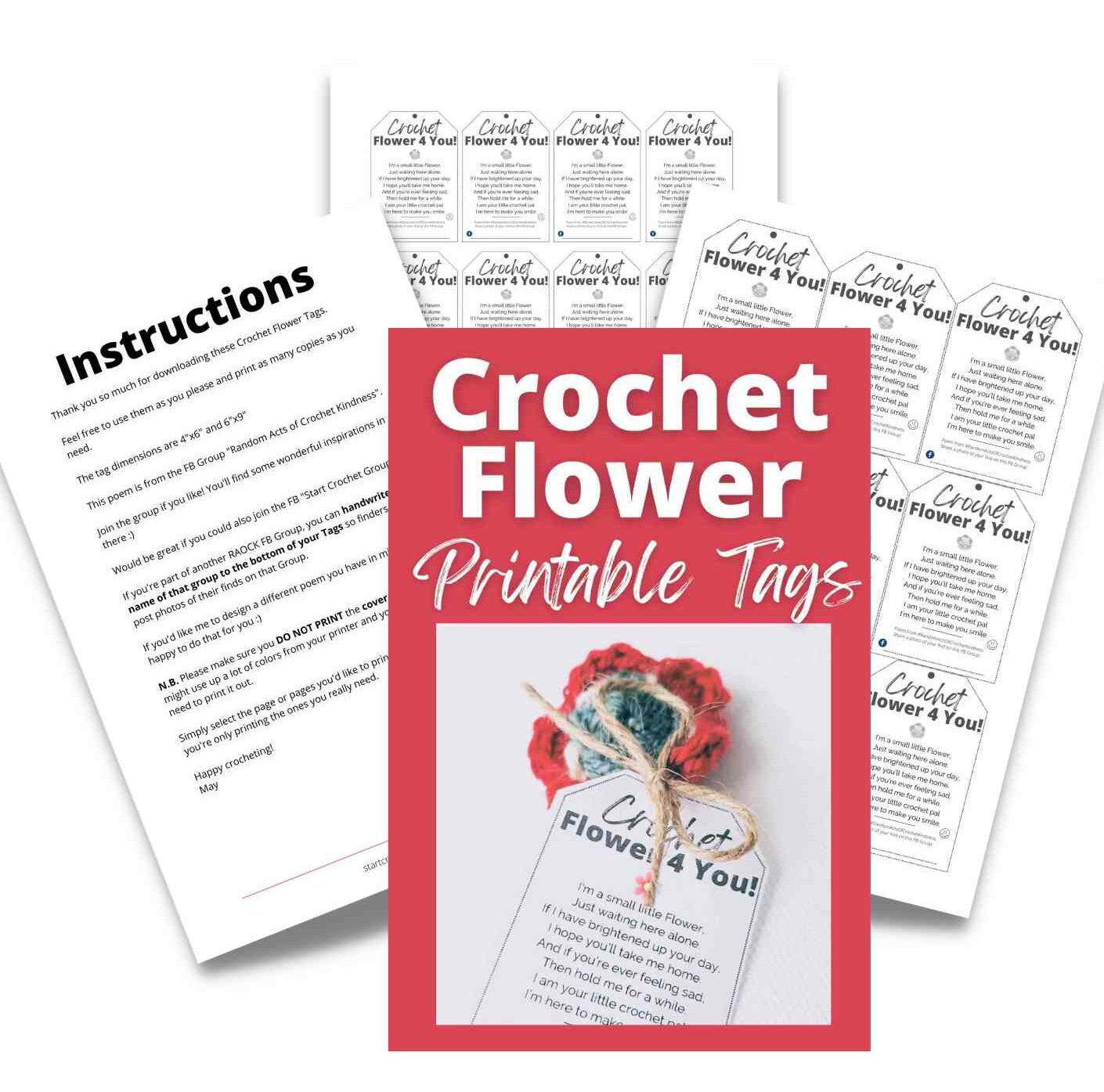 Crochet Flowers Gift Tags (PDF Printable) - Start Crochet